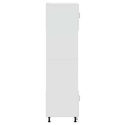 Armadi Forno 2 pz Kalmar Bianchi Lucido in Legno Multistrato - homemem39