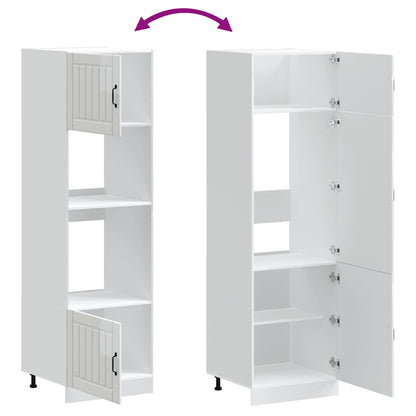 Armadi Forno 2 pz Kalmar Bianchi Lucido in Legno Multistrato - homemem39