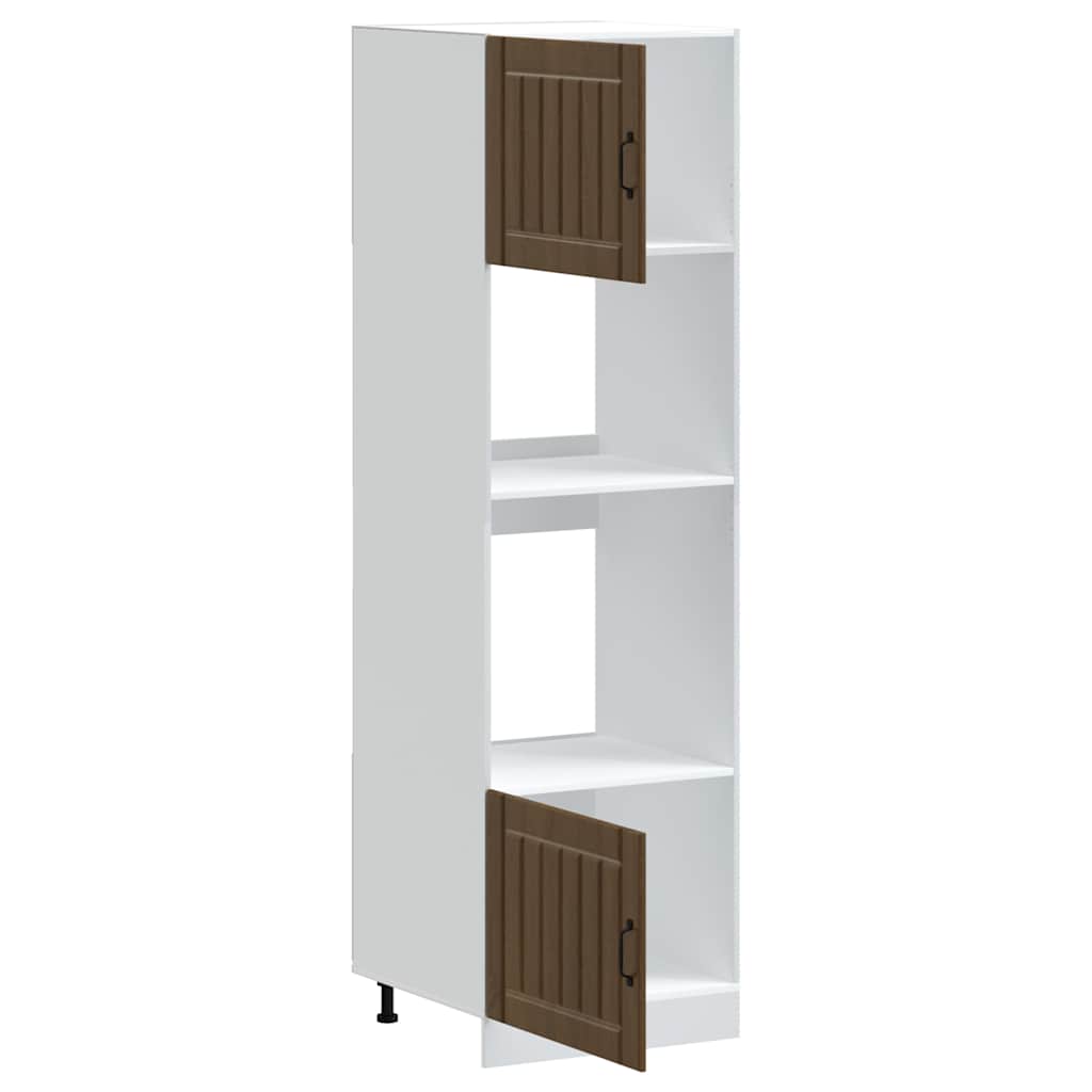 Armadi Forno 2 pz Lucca Rovere Marrone in Legno Multistrato