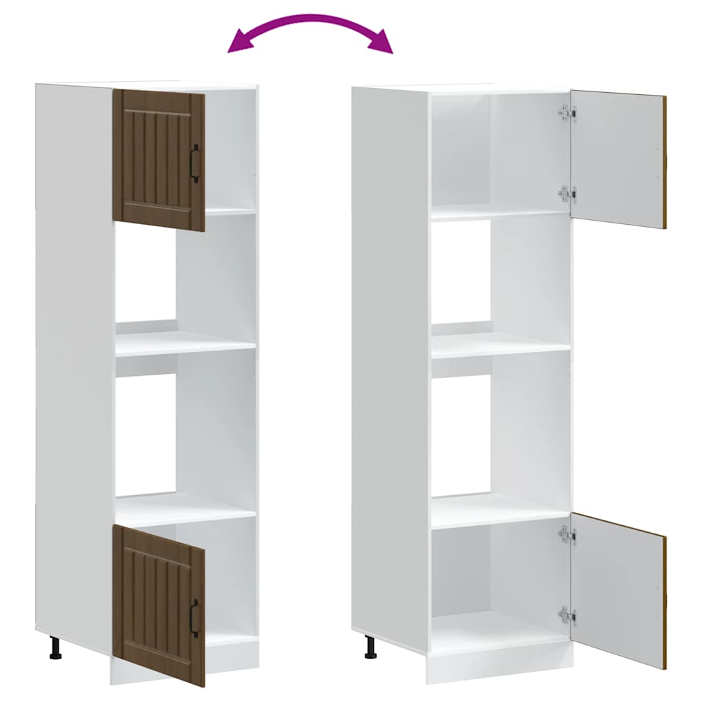 Armadi Forno 2 pz Lucca Rovere Marrone in Legno Multistrato