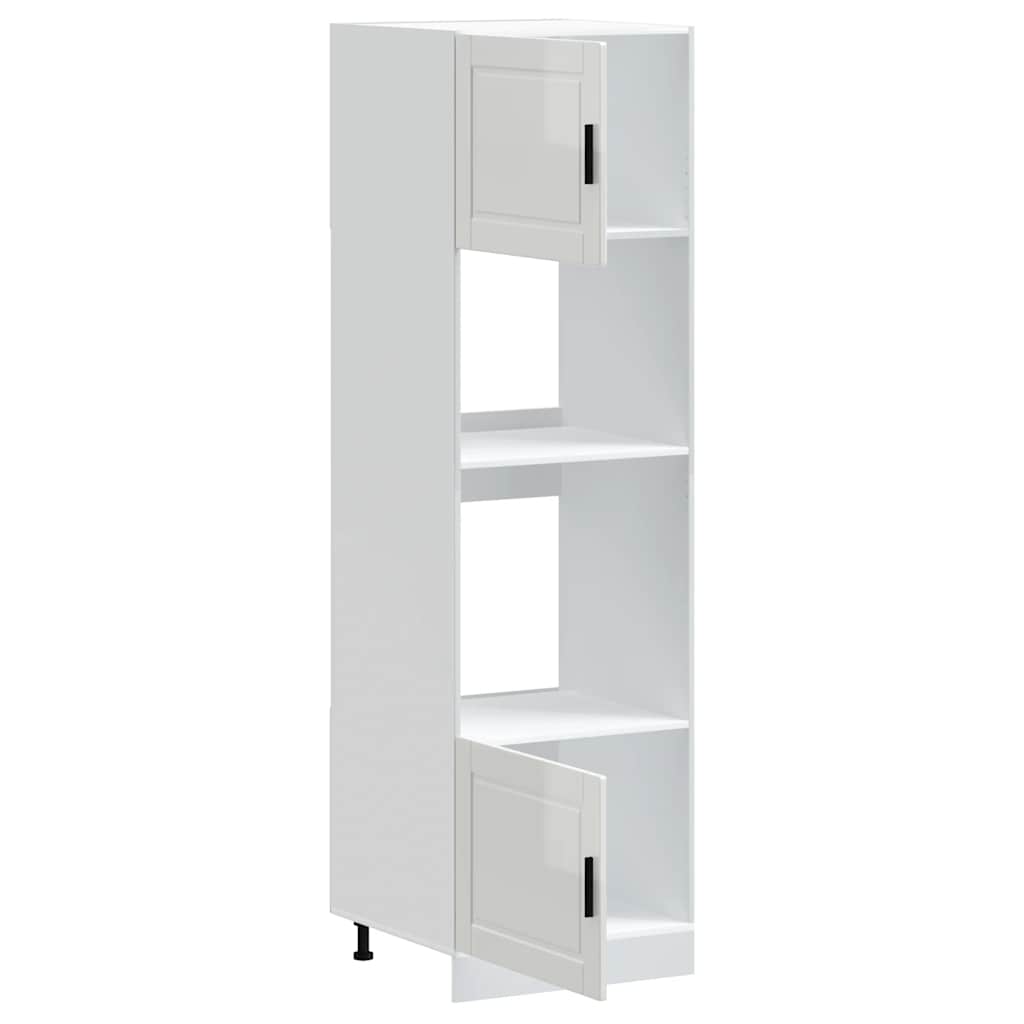 Armadi Forno 2 pz Porto Bianchi Lucido in Legno Multistrato - homemem39