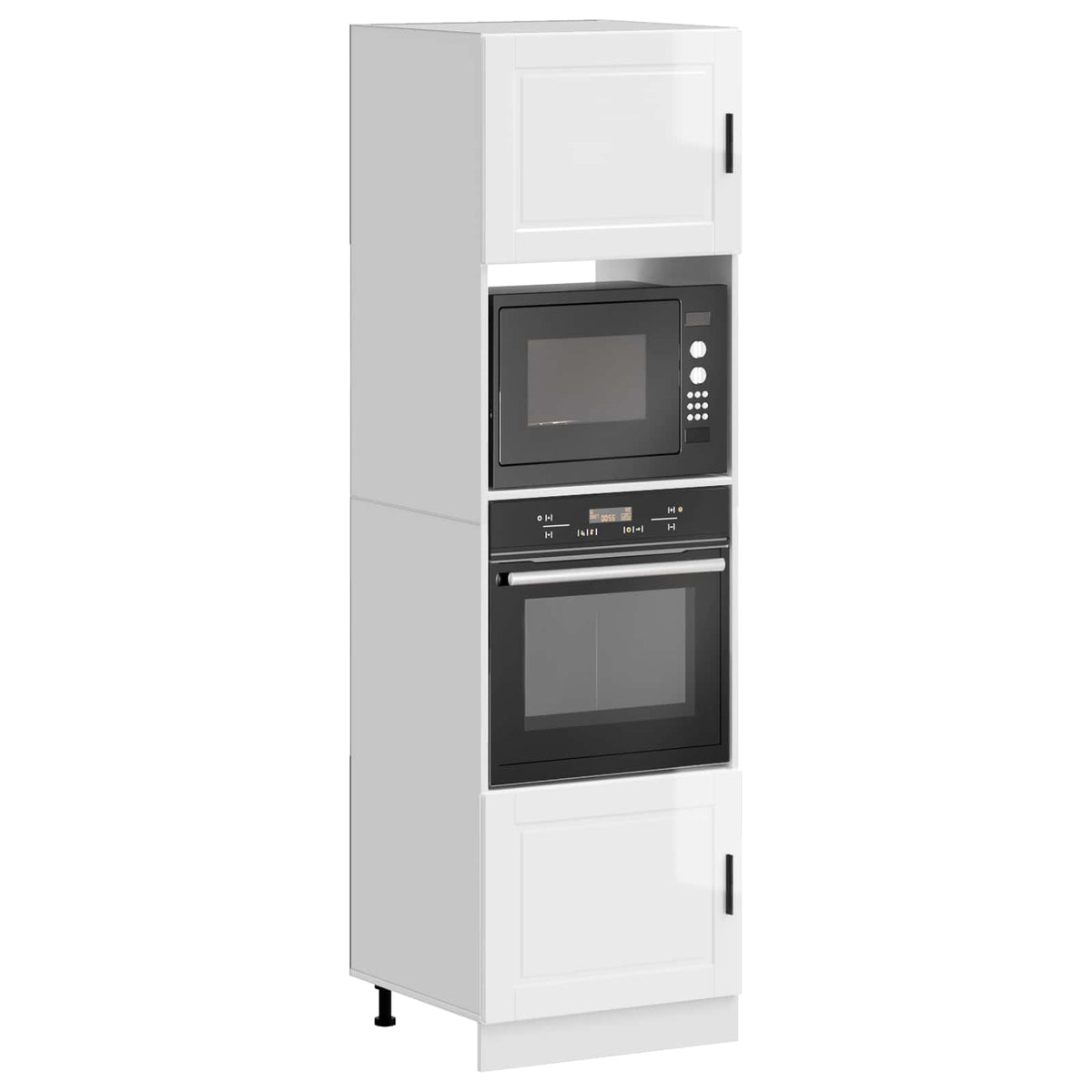 Armadi Forno 2 pz Porto Bianchi Lucido in Legno Multistrato