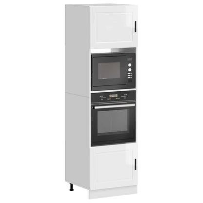 Armadi Forno 2 pz Porto Bianchi Lucido in Legno Multistrato