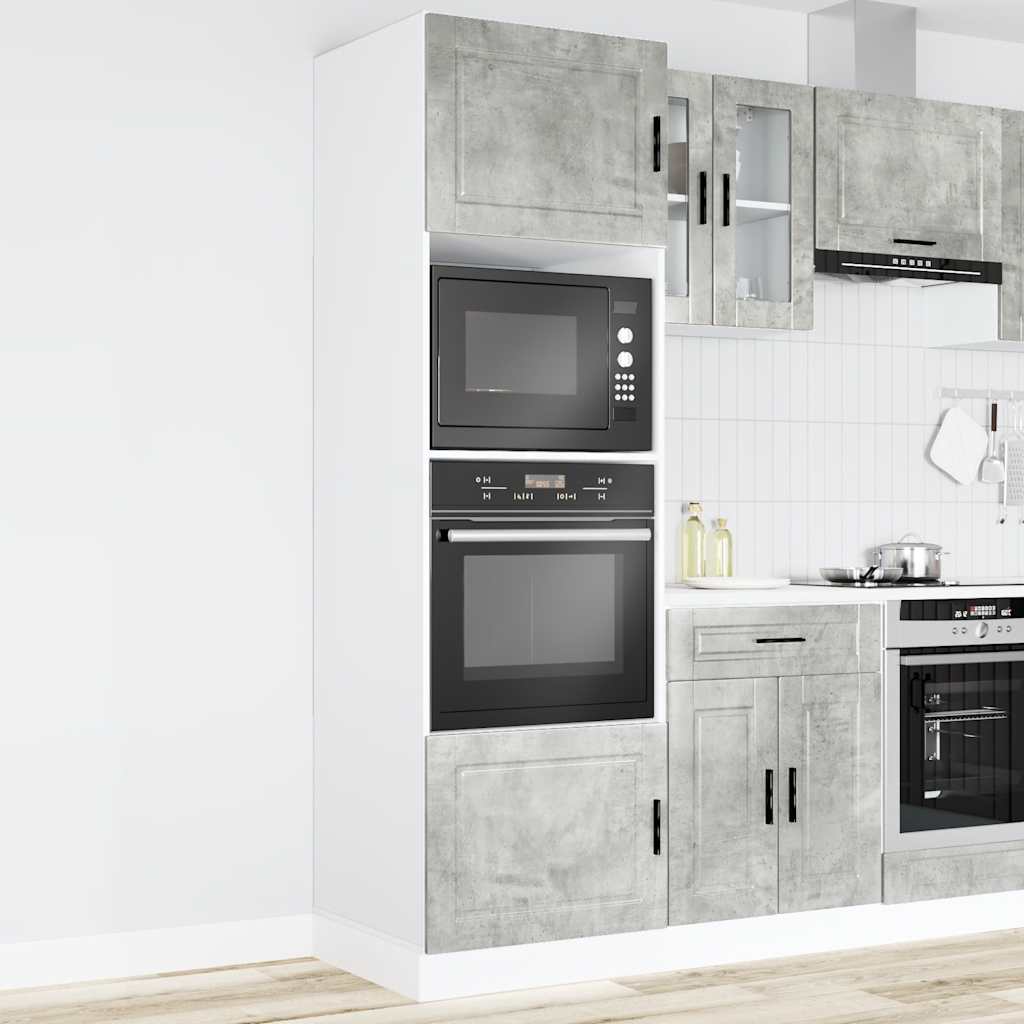 Armadi Forno 2 pz Porto Grigio Cemento in Legno Multistrato - homemem39