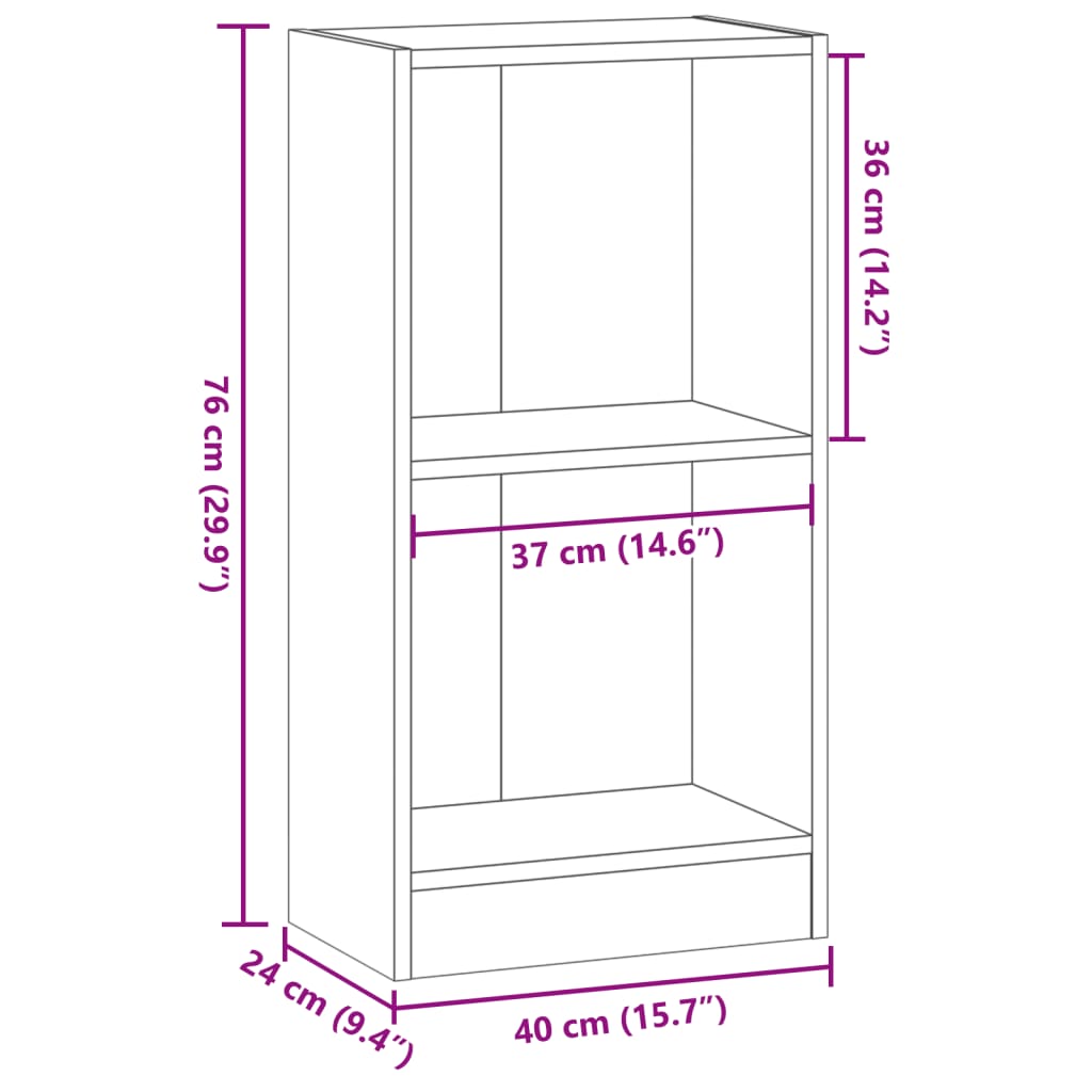 Libreria Rovere Artigianale 40x24x76 cm in Truciolato | homemem39