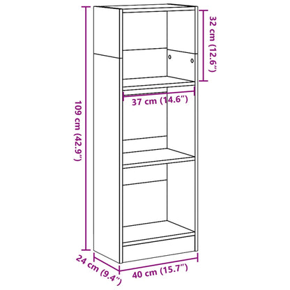 Libreria Grigio Cemento 40x24x109 cm in Truciolato | homemem39