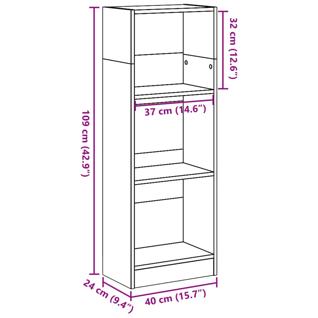 Libreria Rovere Marrone 40x24x109 cm in Truciolato | homemem39
