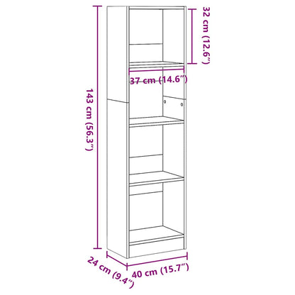 Libreria Nera 40x24x143 cm in Truciolato | homemem39
