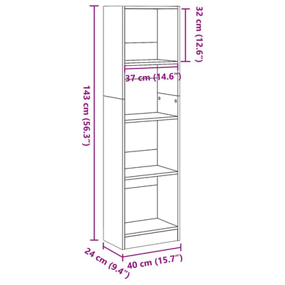 Libreria Grigio Cemento 40x24x143 cm in Truciolato | homemem39