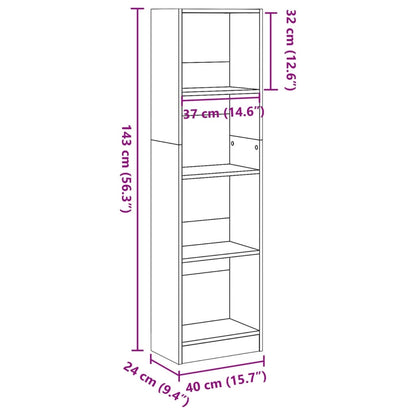 Libreria Rovere Fumo 40x24x143 cm in Truciolato | homemem39