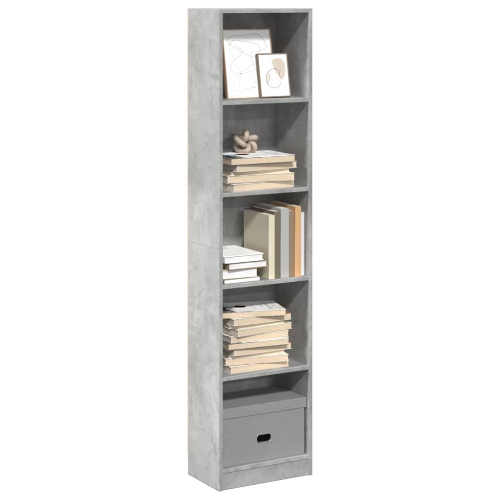Libreria Grigio Cemento 40x24x176 cm in Legno Multistrato | homemem39