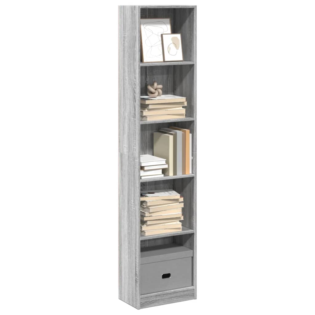Libreria Grigio Sonoma 40x24x176 cm in Legno Multistrato | homemem39