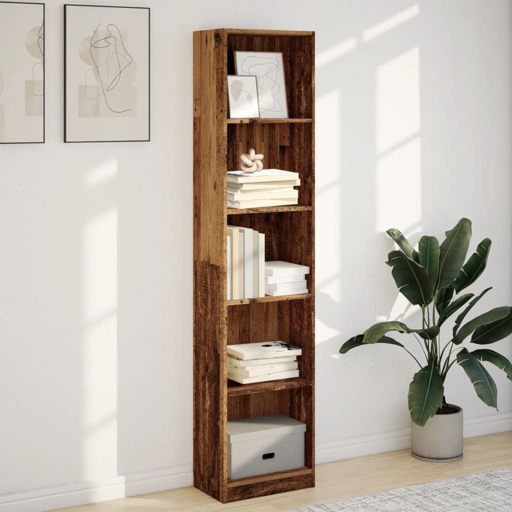 Libreria Legno Antico 40x24x176 cm in Legno Multistrato | homemem39