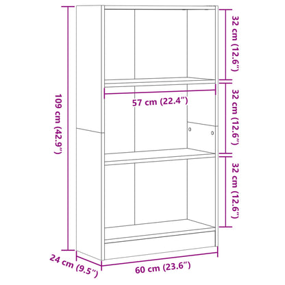 Libreria Grigio Cemento 60x24x109 cm in Truciolato | homemem39
