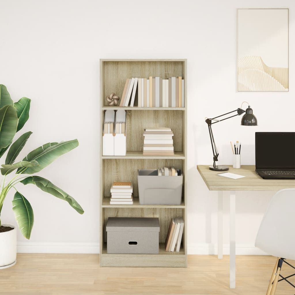 Libreria Rovere Sonoma 60x24x143 cm in Legno Multistrato | homemem39