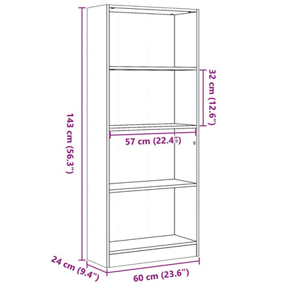 Libreria Rovere Sonoma 60x24x143 cm in Legno Multistrato | homemem39