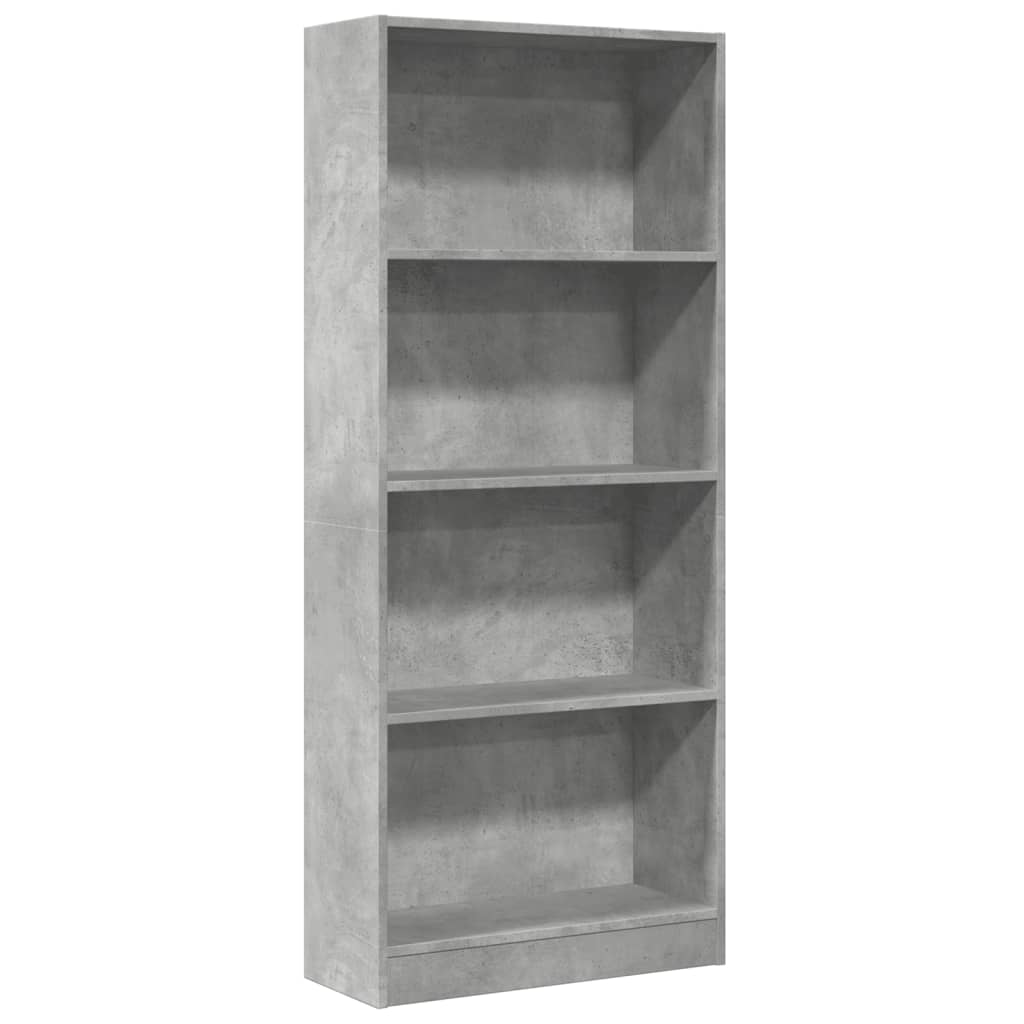 Libreria Grigio Cemento 60x24x143 cm in Legno Multistrato | homemem39
