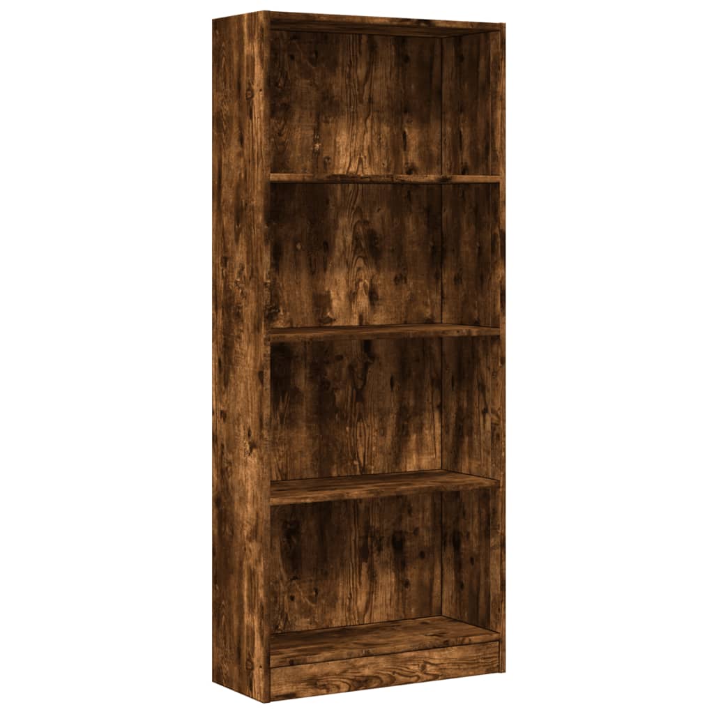 Libreria Rovere Fumo 60x24x143 cm in Legno Multistrato | homemem39