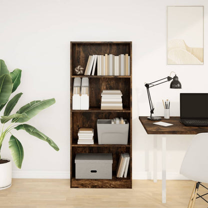 Libreria Rovere Fumo 60x24x143 cm in Legno Multistrato | homemem39