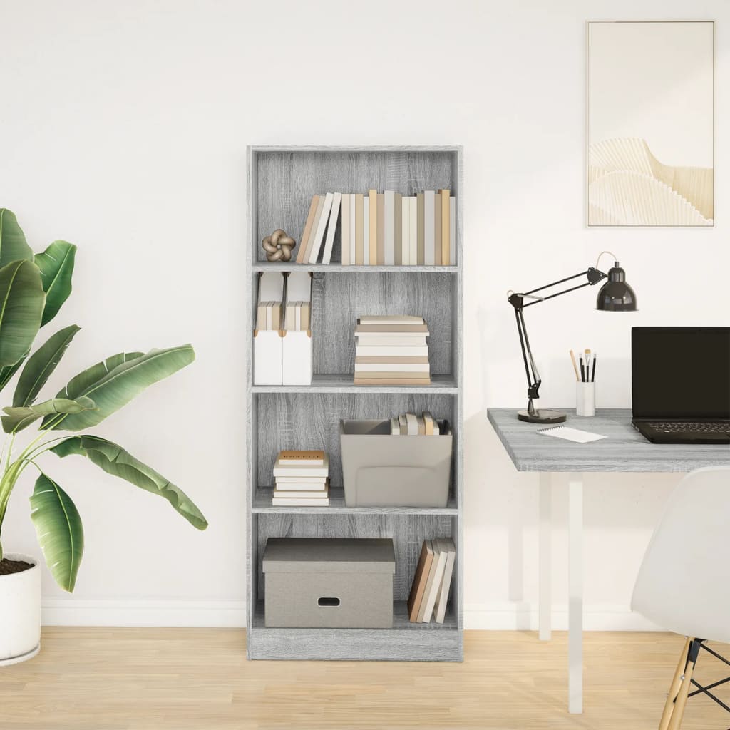 Libreria Grigio Sonoma 60x24x143 cm in Legno Multistrato | homemem39