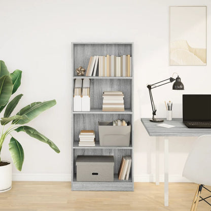 Libreria Grigio Sonoma 60x24x143 cm in Legno Multistrato | homemem39