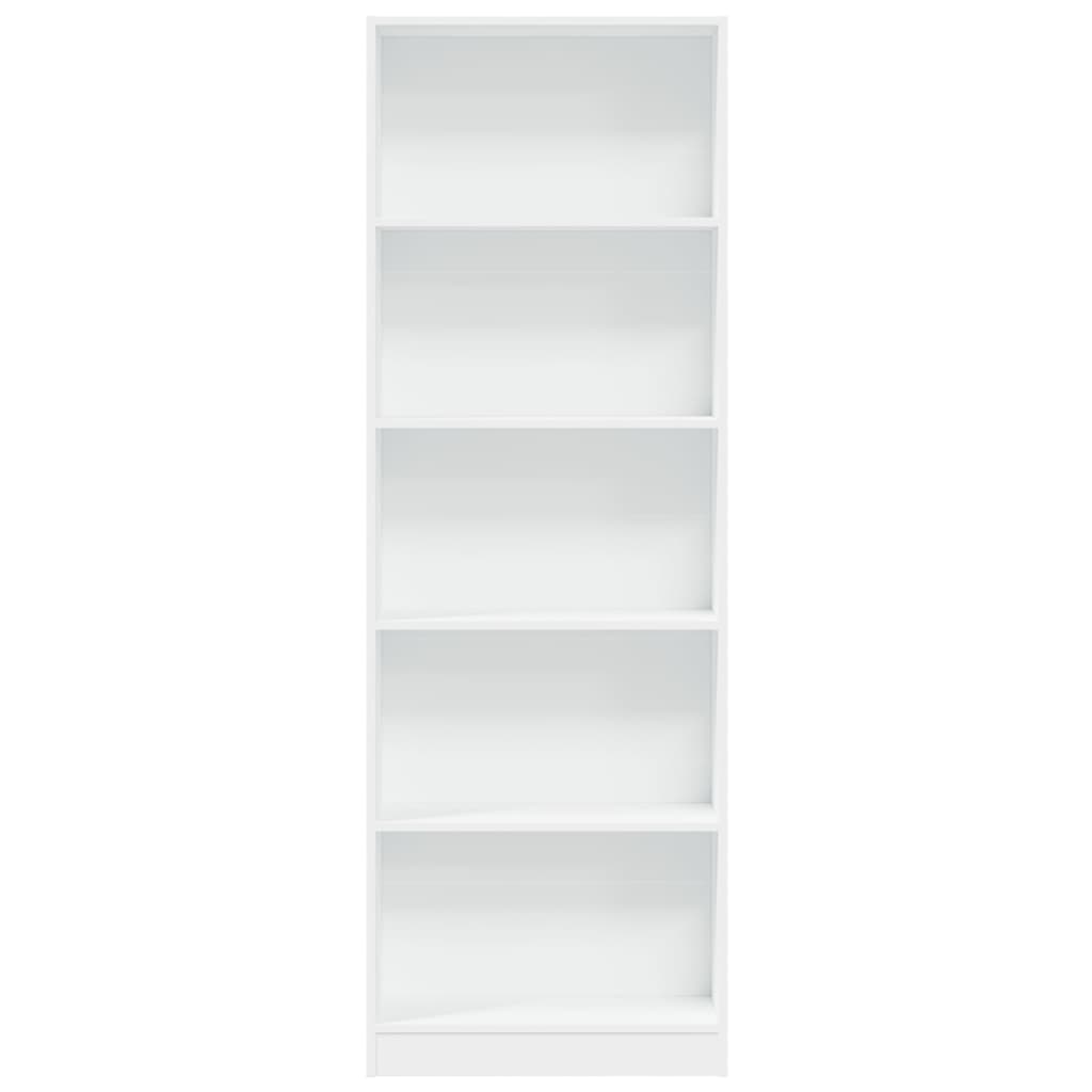 Libreria Bianca 60x24x176 cm in Legno Massello | homemem39
