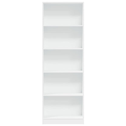 Libreria Bianca 60x24x176 cm in Legno Massello | homemem39