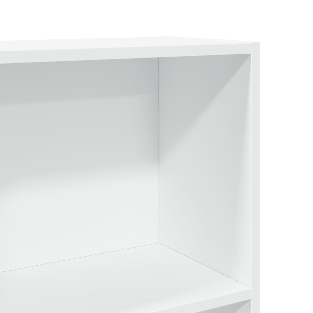 Libreria Bianca 60x24x176 cm in Legno Massello