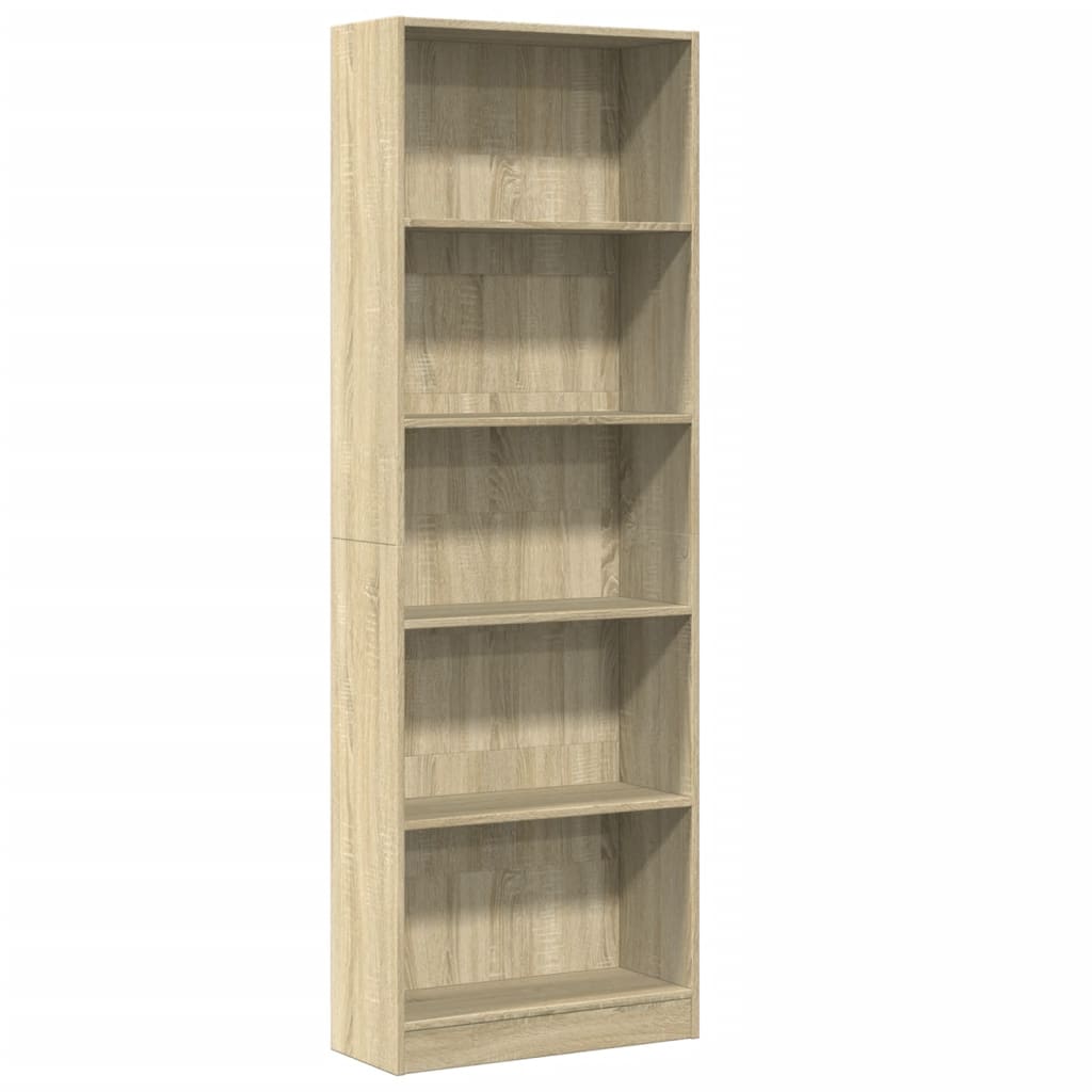 Libreria Rovere Sonoma 60x24x176 cm in Legno Multistrato | homemem39