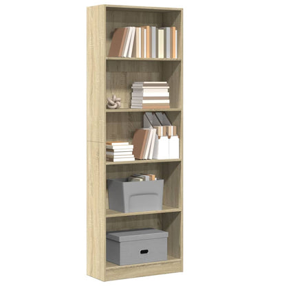 Libreria Rovere Sonoma 60x24x176 cm in Legno Multistrato | homemem39