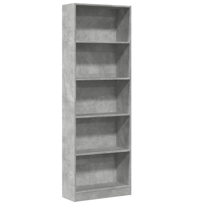 Libreria Grigio Cemento 60x24x176 cm in Legno Multistrato | homemem39