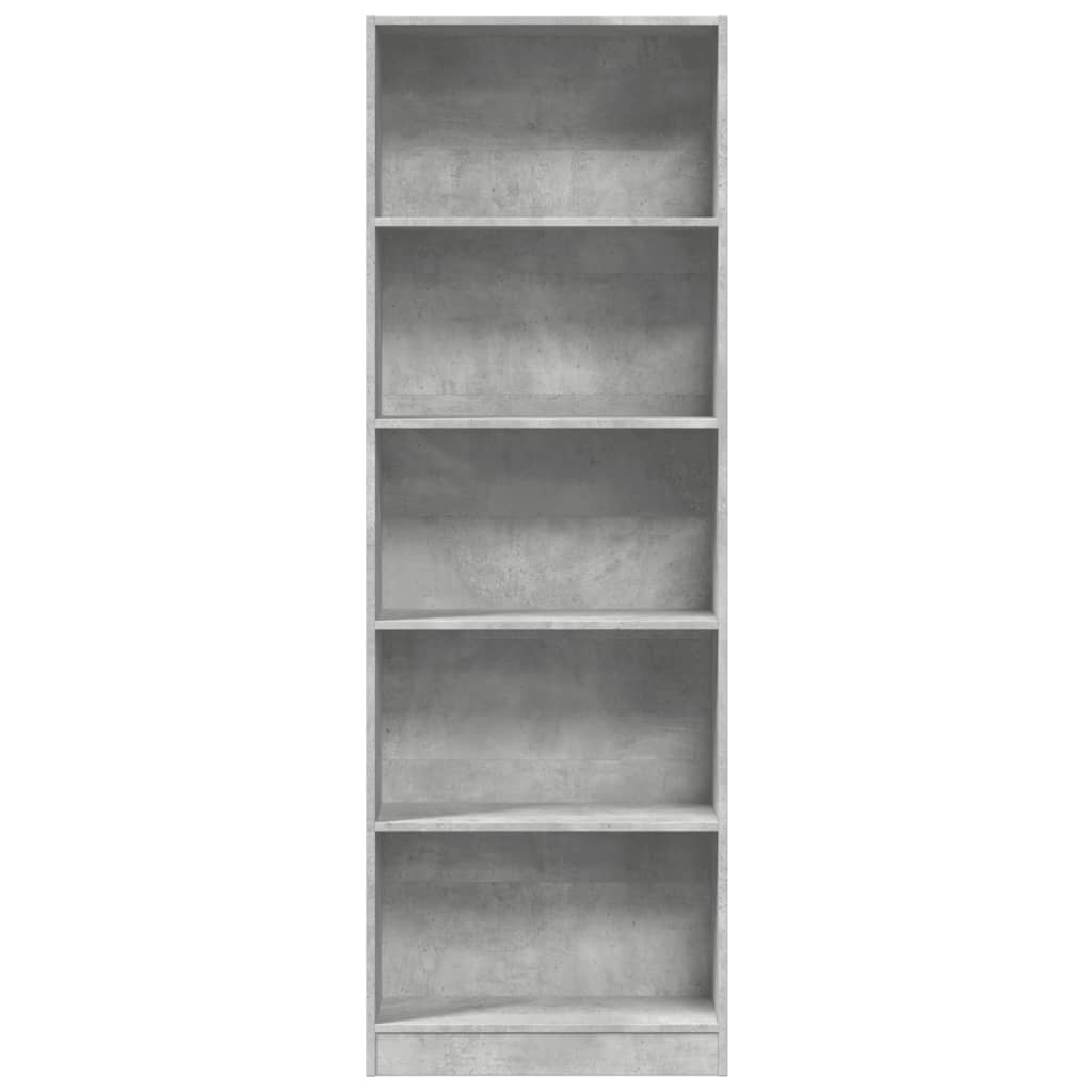 Libreria Grigio Cemento 60x24x176 cm in Legno Multistrato | homemem39