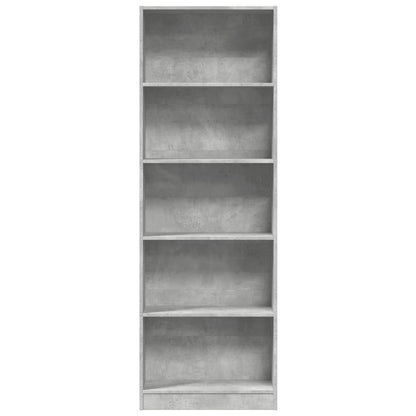 Libreria Grigio Cemento 60x24x176 cm in Legno Multistrato | homemem39