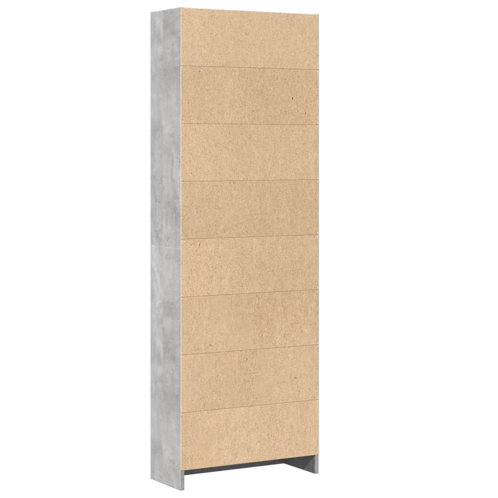 Libreria Grigio Cemento 60x24x176 cm in Legno Multistrato | homemem39