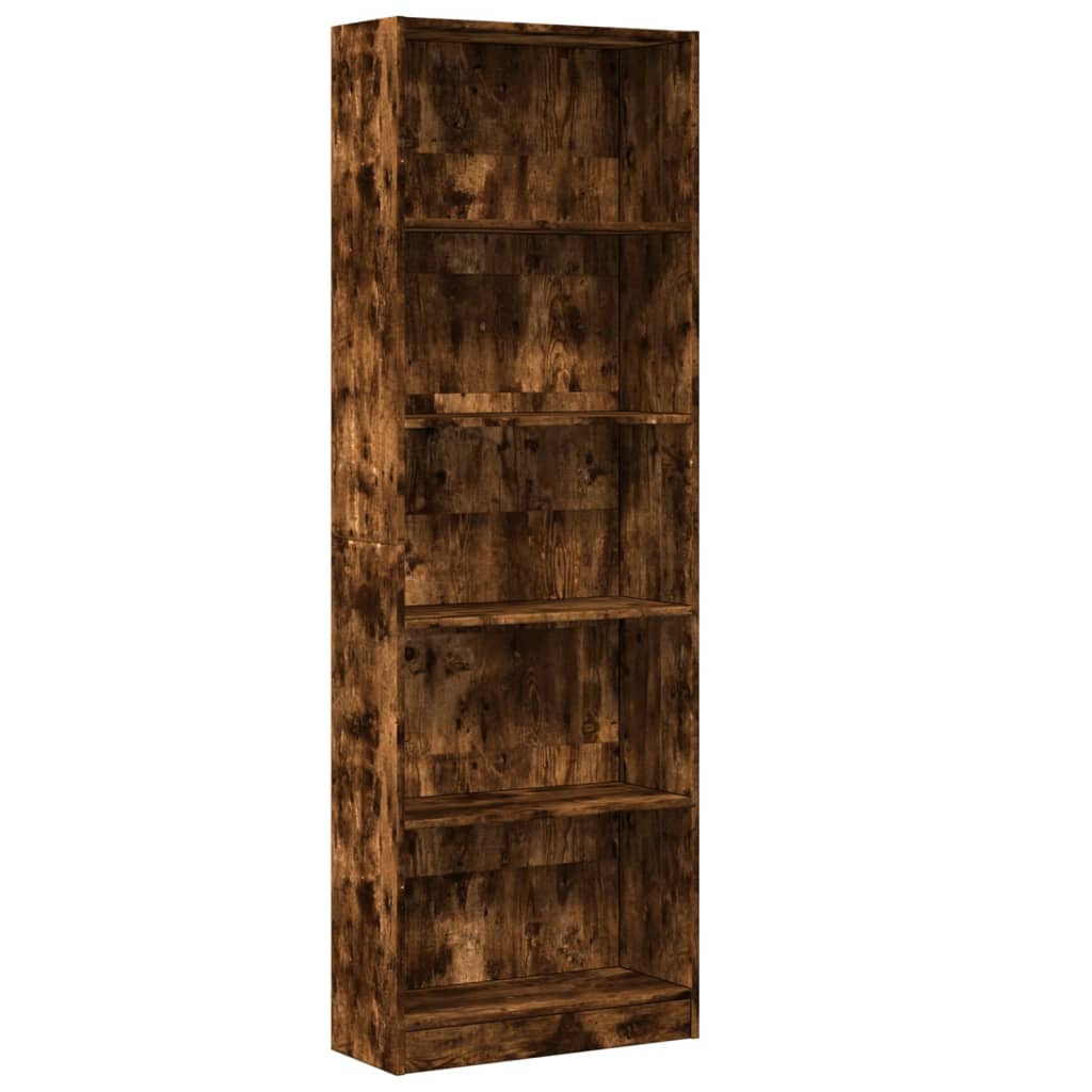 Libreria Rovere Fumo 60x24x176 cm in Legno Multistrato | homemem39