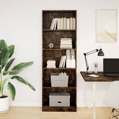 Libreria Rovere Fumo 60x24x176 cm in Legno Multistrato | homemem39