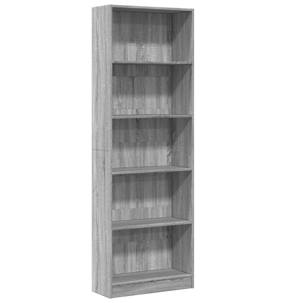 Libreria Grigio Sonoma 60x24x176 cm in Legno Multistrato | homemem39