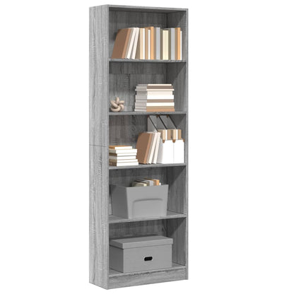 Libreria Grigio Sonoma 60x24x176 cm in Legno Multistrato | homemem39