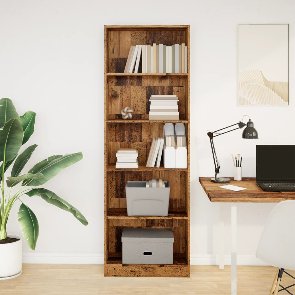 Libreria Legno Antico 60x24x176 cm in Legno Multistrato | homemem39