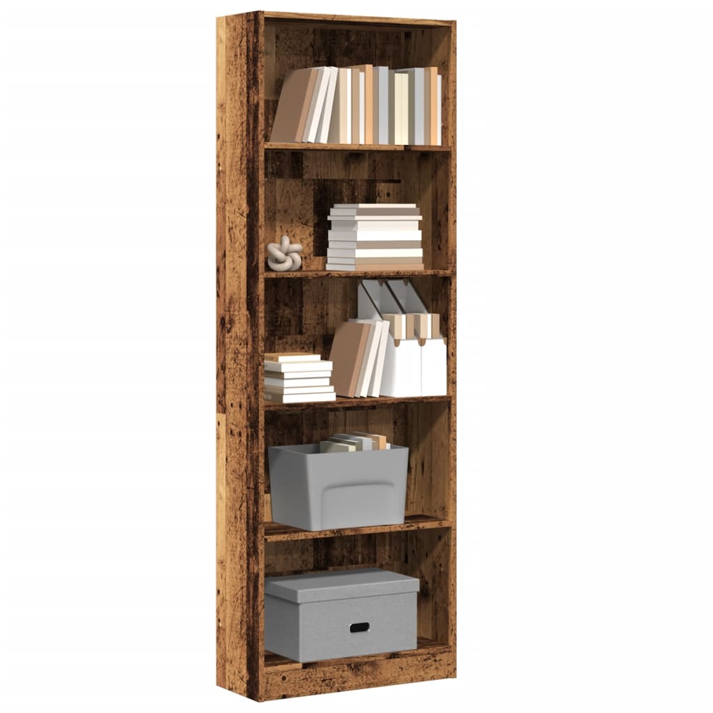 Libreria Legno Antico 60x24x176 cm in Legno Multistrato | homemem39
