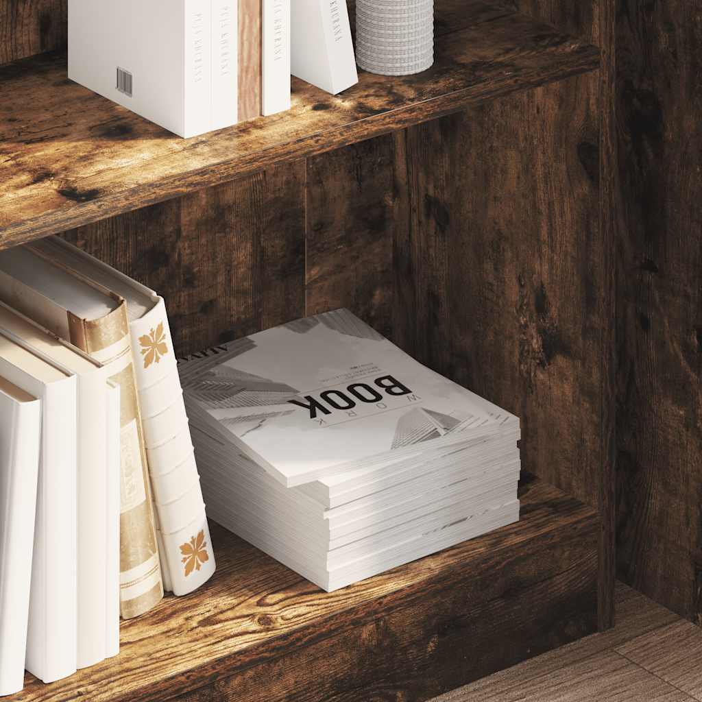 Libreria Rovere Fumo 80x24x76 cm in Legno Multistrato | homemem39