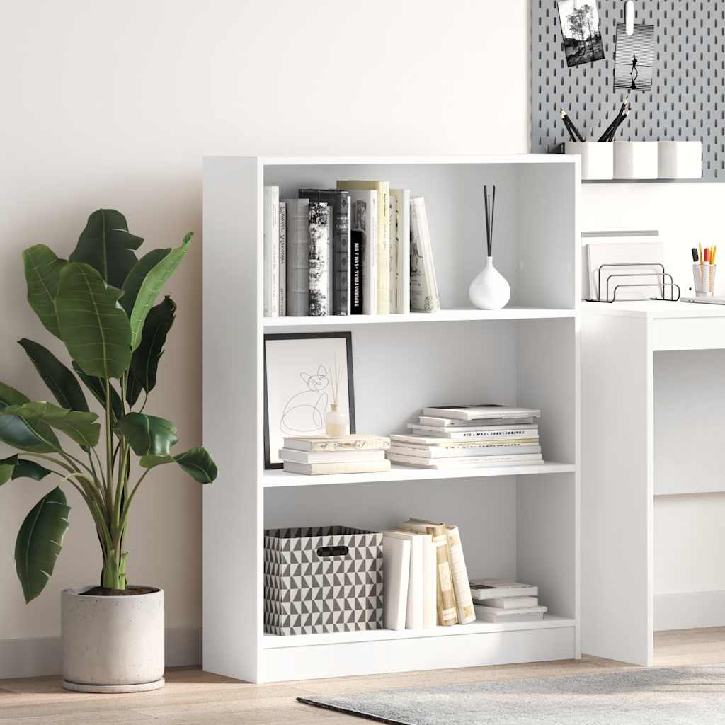 Libreria Bianca 80x24x109 cm in Legno Multistrato | homemem39
