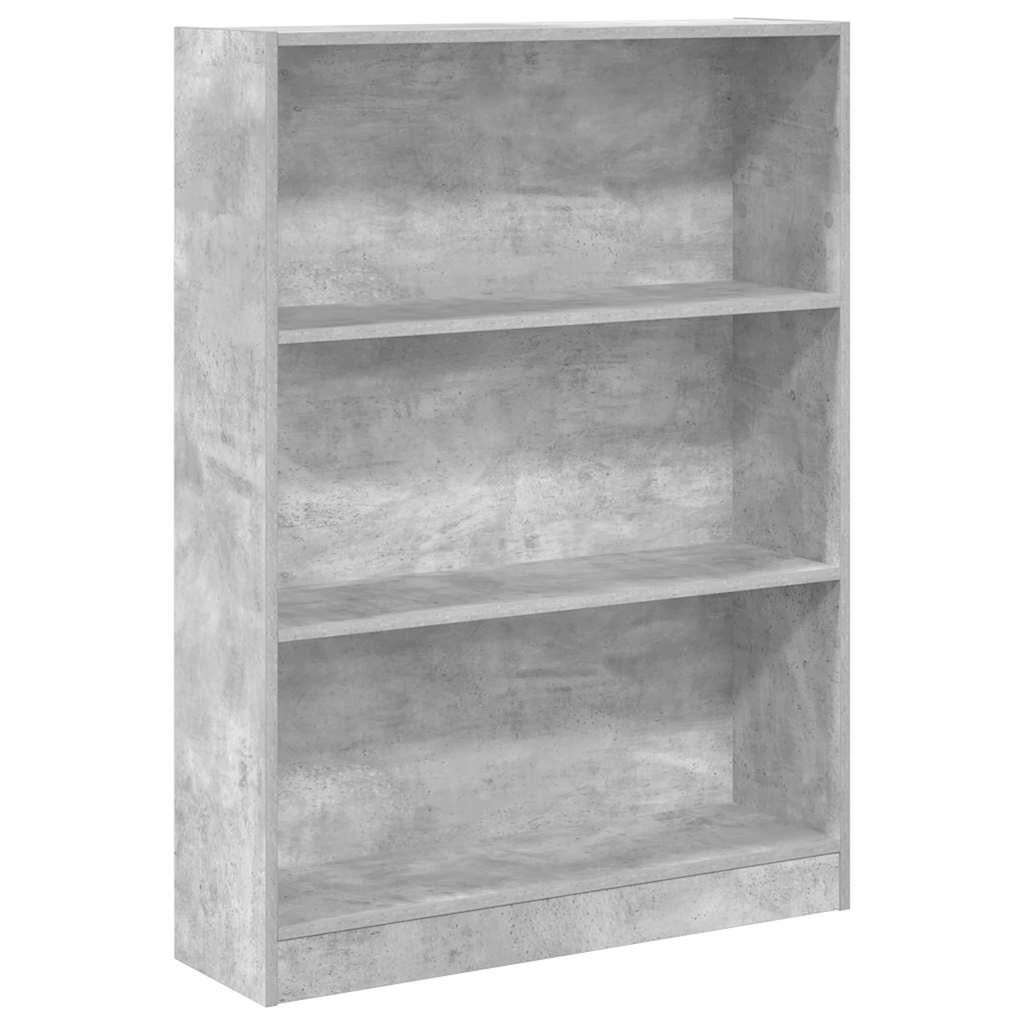 Libreria Grigio Cemento 80x24x109 cm in Legno Multistrato | homemem39