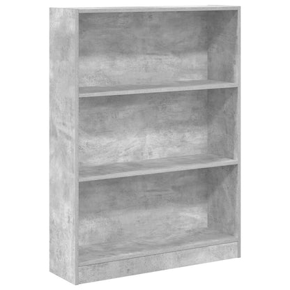 Libreria Grigio Cemento 80x24x109 cm in Legno Multistrato | homemem39
