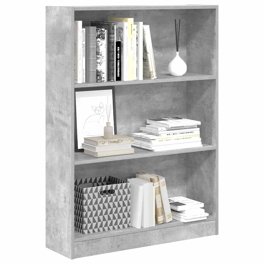 Libreria Grigio Cemento 80x24x109 cm in Legno Multistrato | homemem39