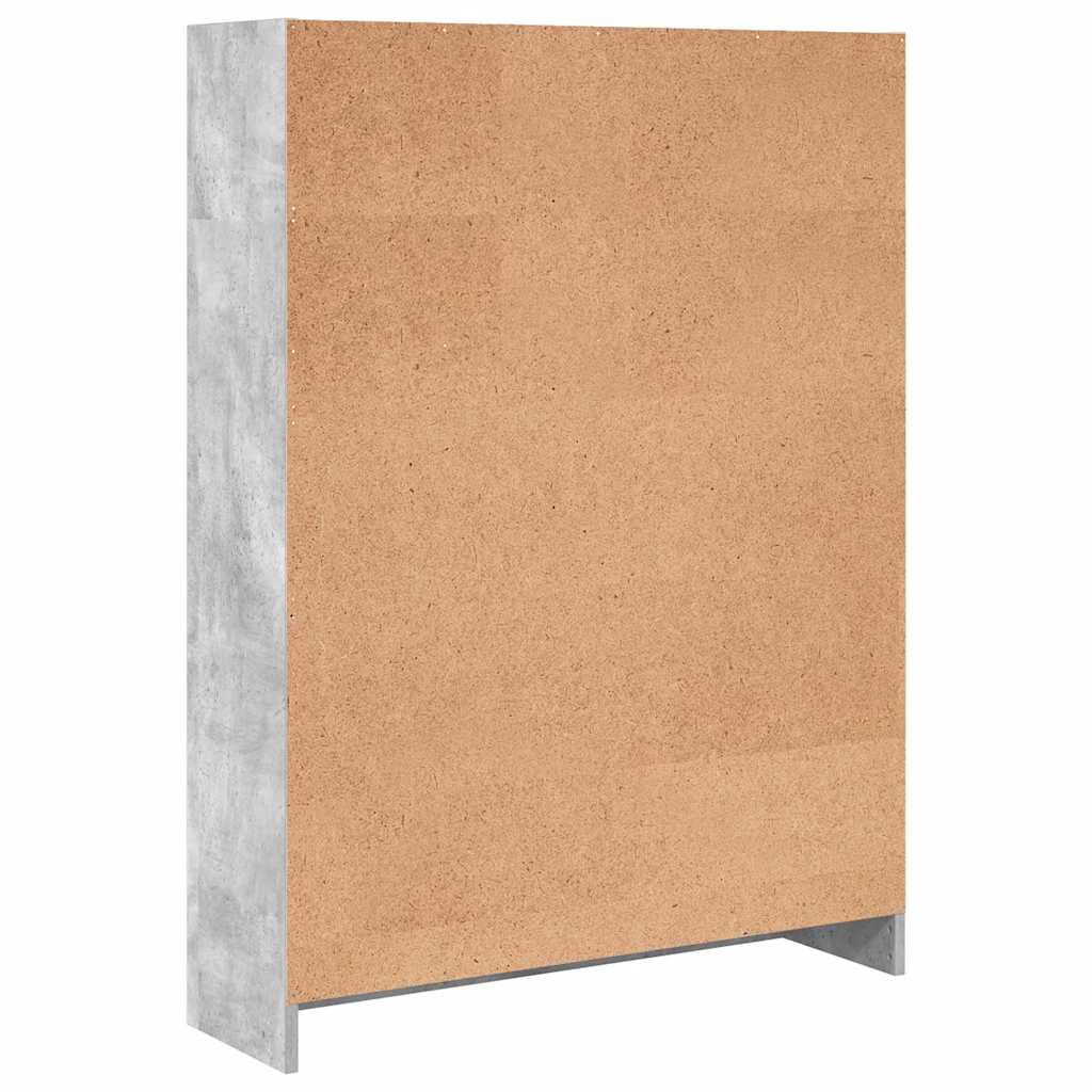 Libreria Grigio Cemento 80x24x109 cm in Legno Multistrato | homemem39