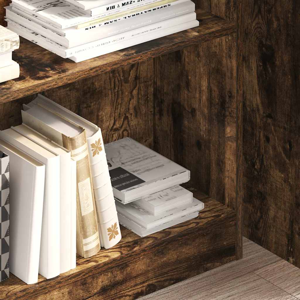 Libreria Rovere Fumo 80x24x109 cm in Legno Multistrato | homemem39