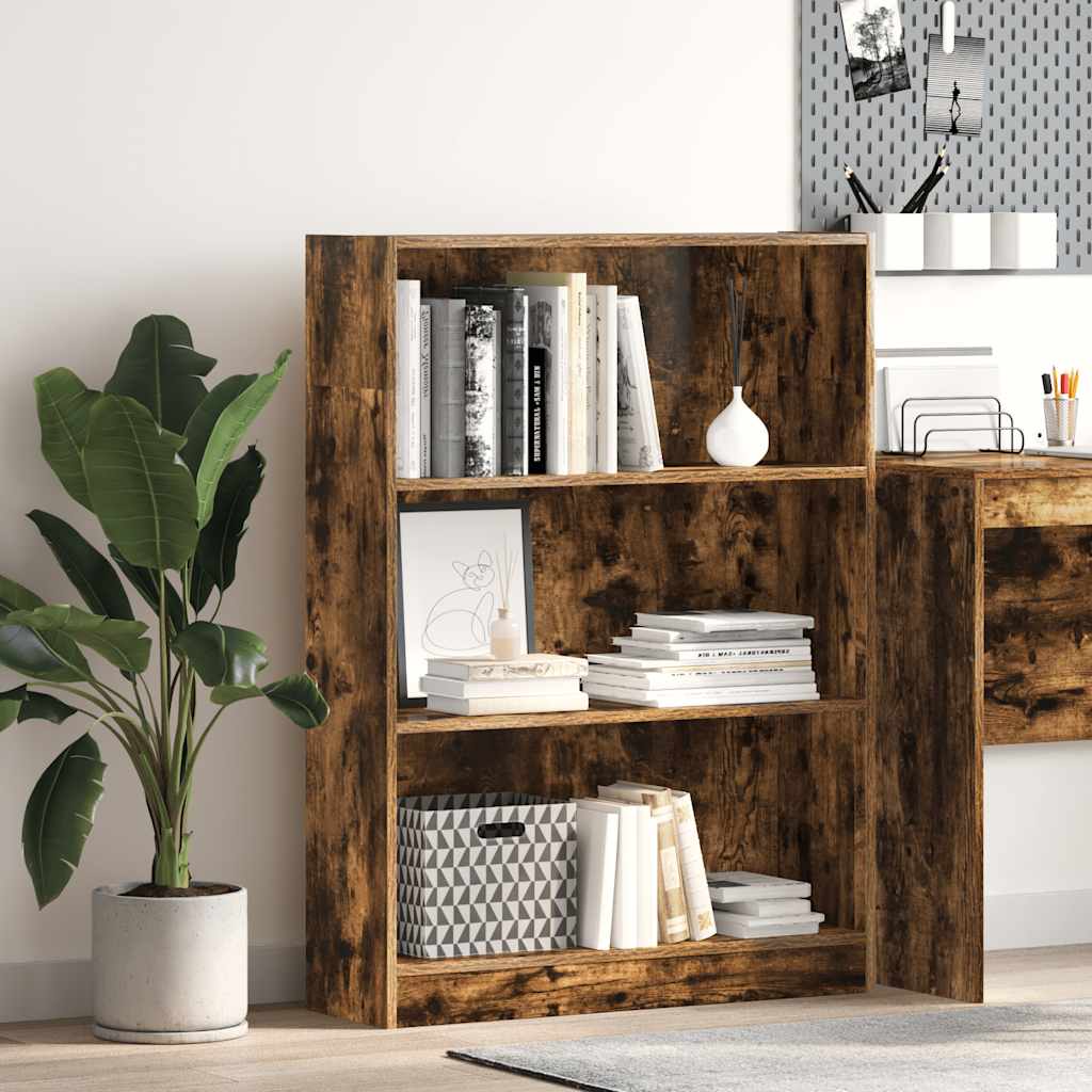Libreria Rovere Fumo 80x24x109 cm in Legno Multistrato | homemem39