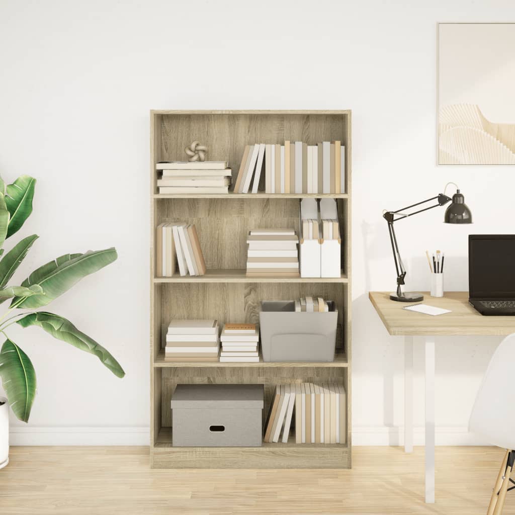 Libreria Rovere Sonoma 80x24x143 cm in Legno Multistrato | homemem39