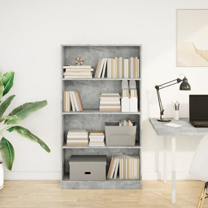 Libreria Grigio Cemento 80x24x143 cm in Legno Multistrato | homemem39